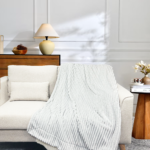 66"x90" Soft Thick Fleece Flannel Ribbed Striped Throw Blanket