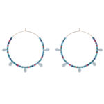Semi-Precious Quartz Beaded Hoop Earring