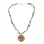 Semi-Precious Jade Beaded and Medallion 17 Inch Necklace
