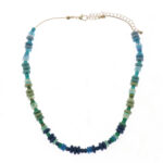 Mixed Ombre Beaded Semi-Precious Quartz 16 Inch Statement Necklace