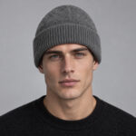 Heather Grey Cuffed Knit Beanie - Image 2