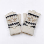 Christmas Deer Pompon Beanie And Gloves Set - Image 6