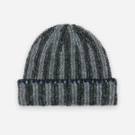 Marled Striped Ribbed Cuffed Beanie - Image 3