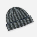 Marled Striped Ribbed Cuffed Beanie - Image 4