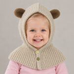 Kids Cute Knit Hooded Scarf - Image 2